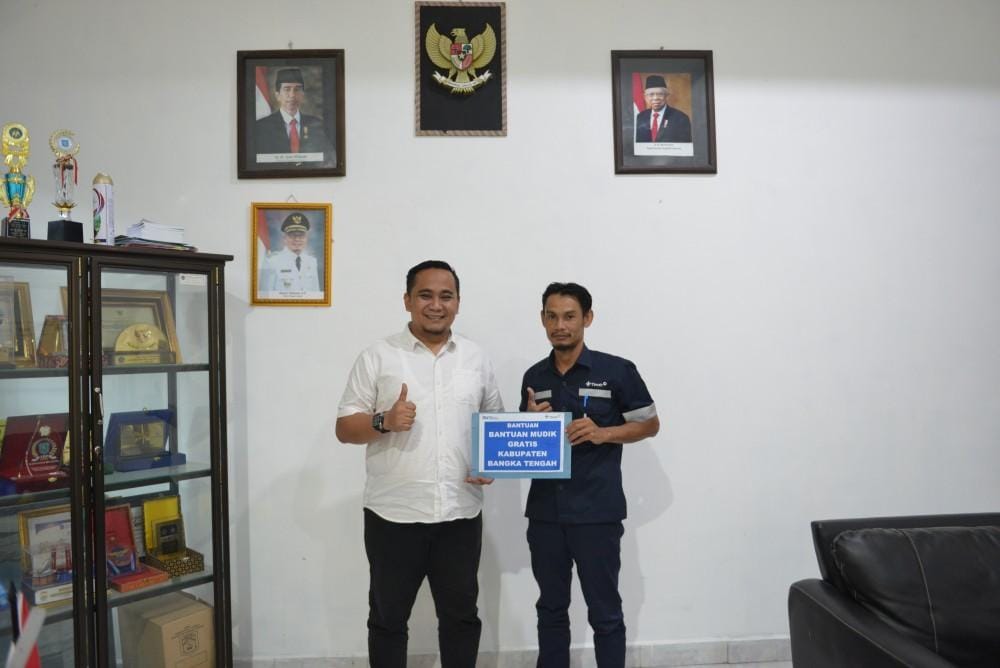 Teks Foto:PT. Timah dan Pemkab Bangka Tengah Berkolaborasi Selenggarakan Mudik Gratis Momentum Lebaran Idul Fitri 1444 H(Foto Humas)