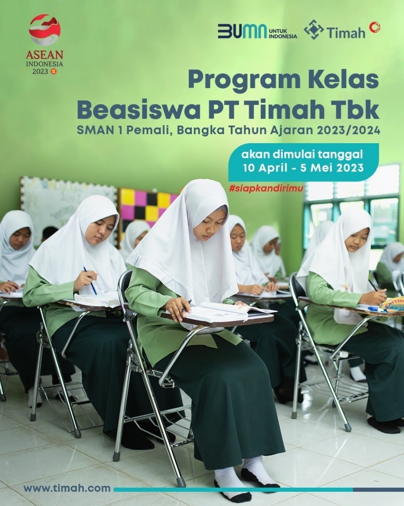 Teks Foto: Ratusan Peserta telah mendaftarkan program Beasiswa PT Timah SMAN 01 Pemali(Foto Humas)