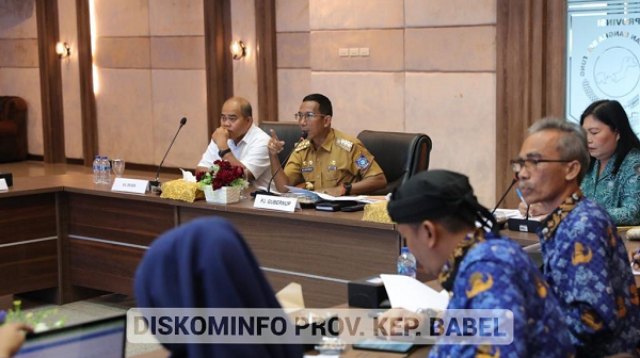 Pj Gubernur Pimpin Langsung Rapat Tim Percepatan Penurunan Stunting. (Foto: Kominfo Prov. Kep. Babel)