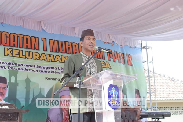 Pj Gubernur Suganda Meriahkan Peringatan Tahun Baru Islam di Desa Kenanga. (Foto: Diskominfo. Prov. Kep Babel)