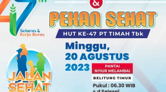 Pekan Sehat PT Timah Akan Hadir di Pulau Belitung, Jalan Sehat, dan Bersama Masyarakat