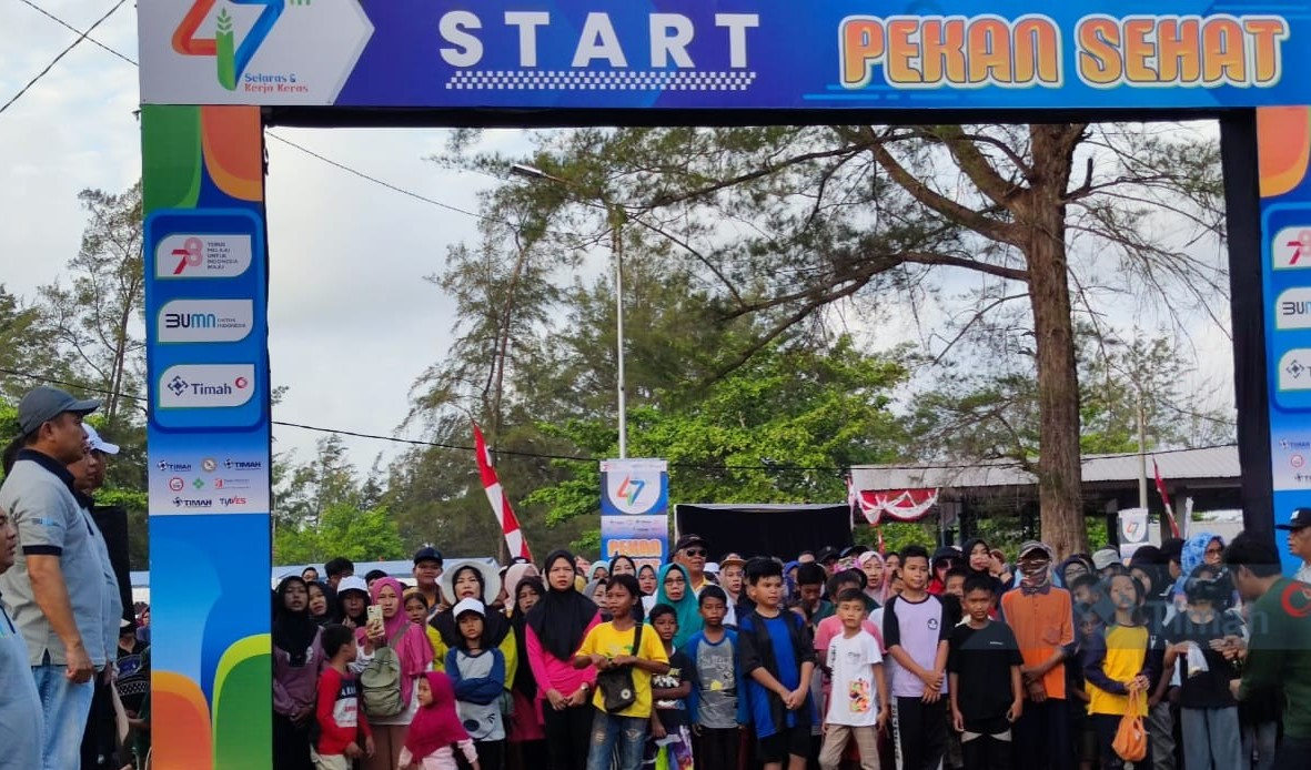 Ramai, Ribuan Warga Belitung Timur Ikuti Pekan Sehat PT Timah Tbk di Pantai Nyiur Melambai