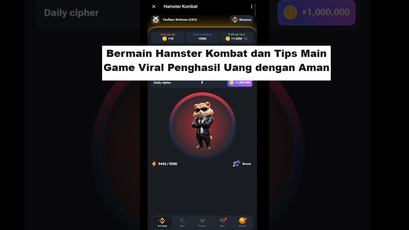 Bermain Hamster Kombat dan Tips Main Game Viral Penghasil Uang dengan Aman (Foto: Youtube)