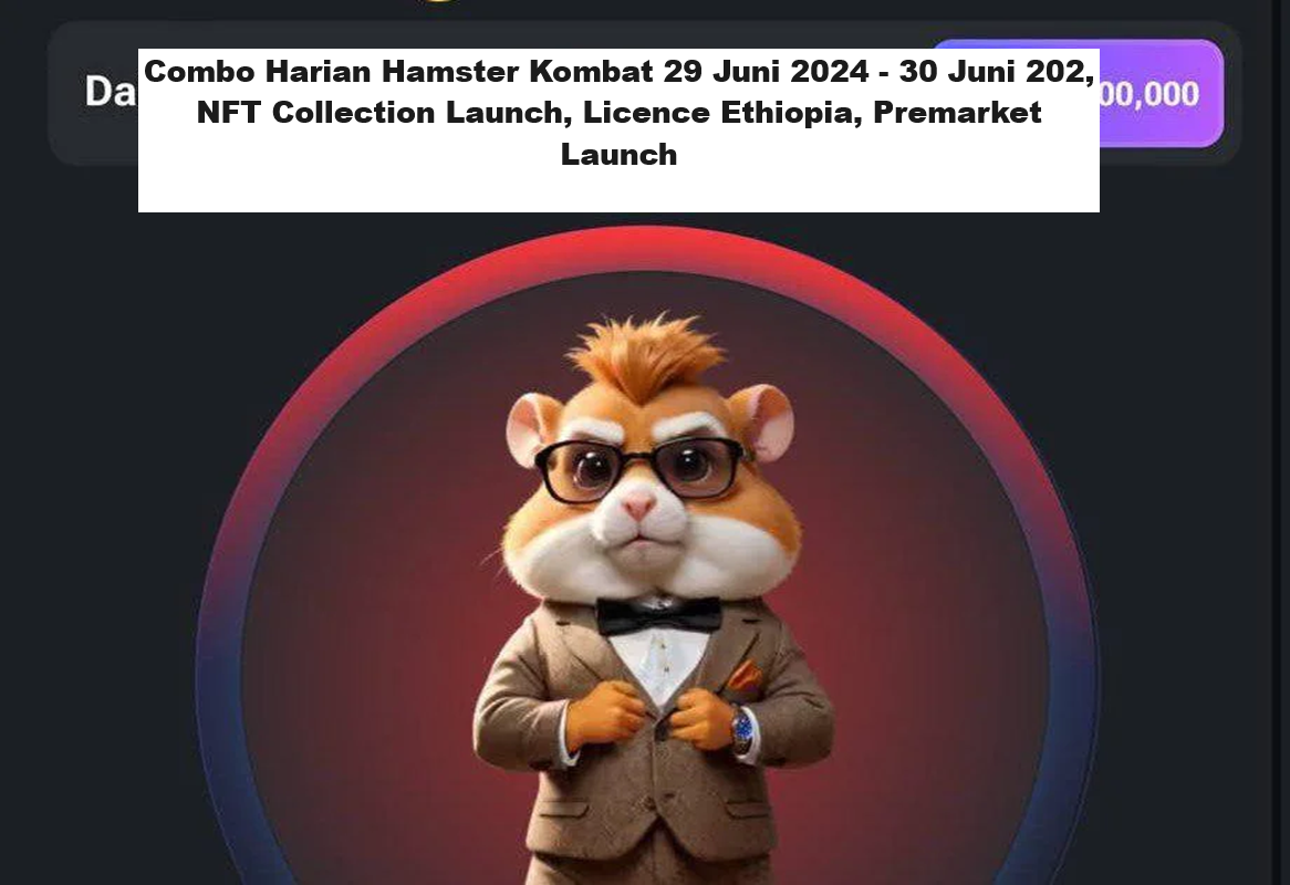 Combo Harian Hamster Kombat 29 Juni 2024 - 30 Juni 202, NFT Collection Launch, Licence Ethiopia, Premarket Launch