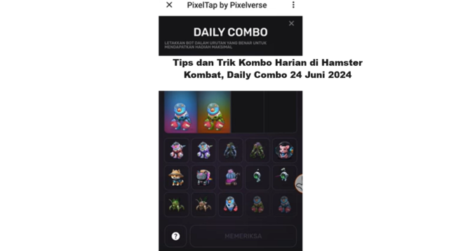 Tips dan Trik Kombo Harian di Hamster Kombat, Daily Combo 24 Juni 2024. (Foto: Yt Herz Id)