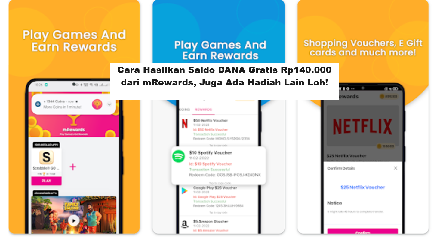 Cara Hasilkan Saldo DANA Gratis Rp140.000 dari mRewards, Juga Ada Hadiah Lain Loh! (Foto: Google Play)