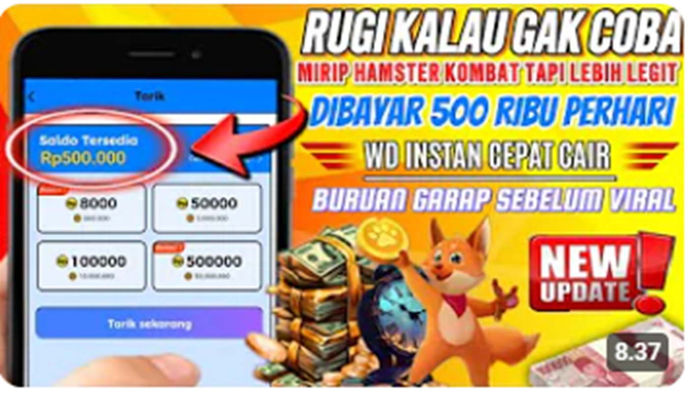 RUGI KALAU GAK COBA! Game Penghasil Uang Bisa Hasilkan Uang Rp500 Perhari! Coba Aplikasi Work Tracker (Foto: YT Herz Id)