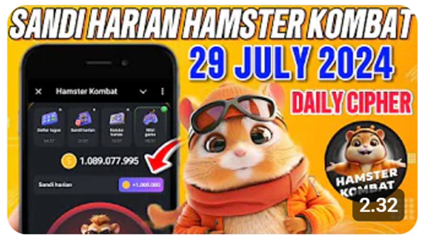 Update Terbaru Sandi Harian Game Penhasil Uang Hamster Kombat Hari Ini 29 Juli 2024!