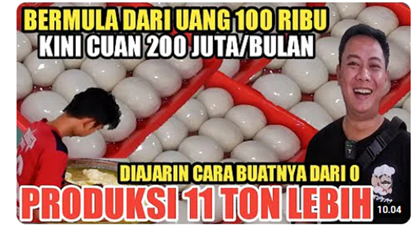 Ide Usaha Rumahan! Cuman Modal Rp100 Ribu Bisa Hasilkan Cuan Hingga Rp200 Juta Perbulan! (Foto: Yt Chrisbo makanmakan)