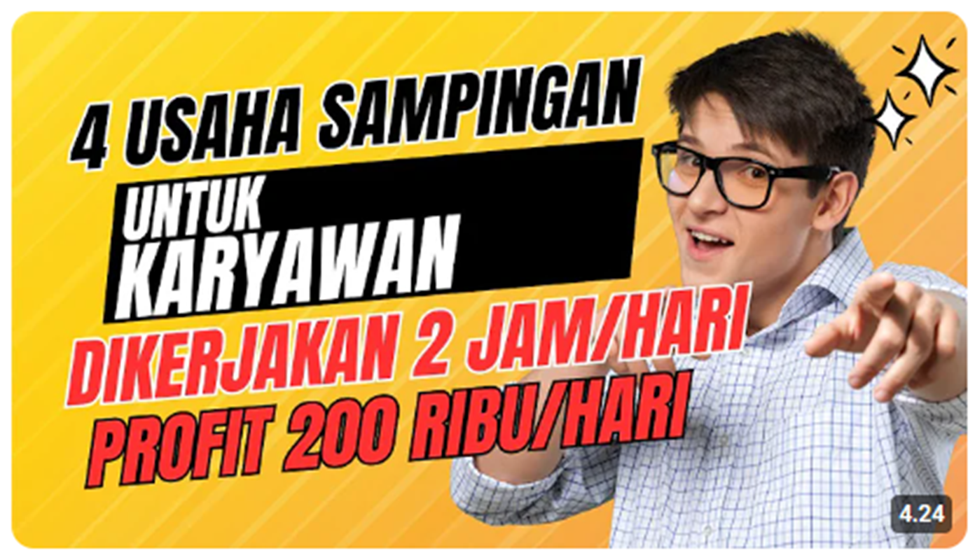 Ini 4 Usaha Sampingan untuk Karyawan, Kerja Hanya 2 Jam Digaji Rp200 Sehari!