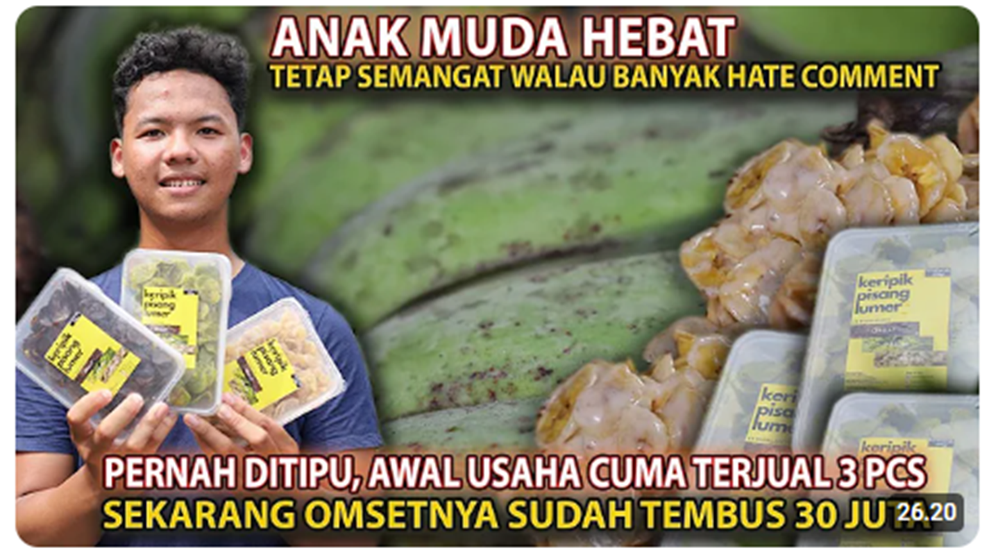 Inspirasi Bisnis Modal Murah, Kripik Pisang Banalicius dengan Omset 30 Juta Perbulan