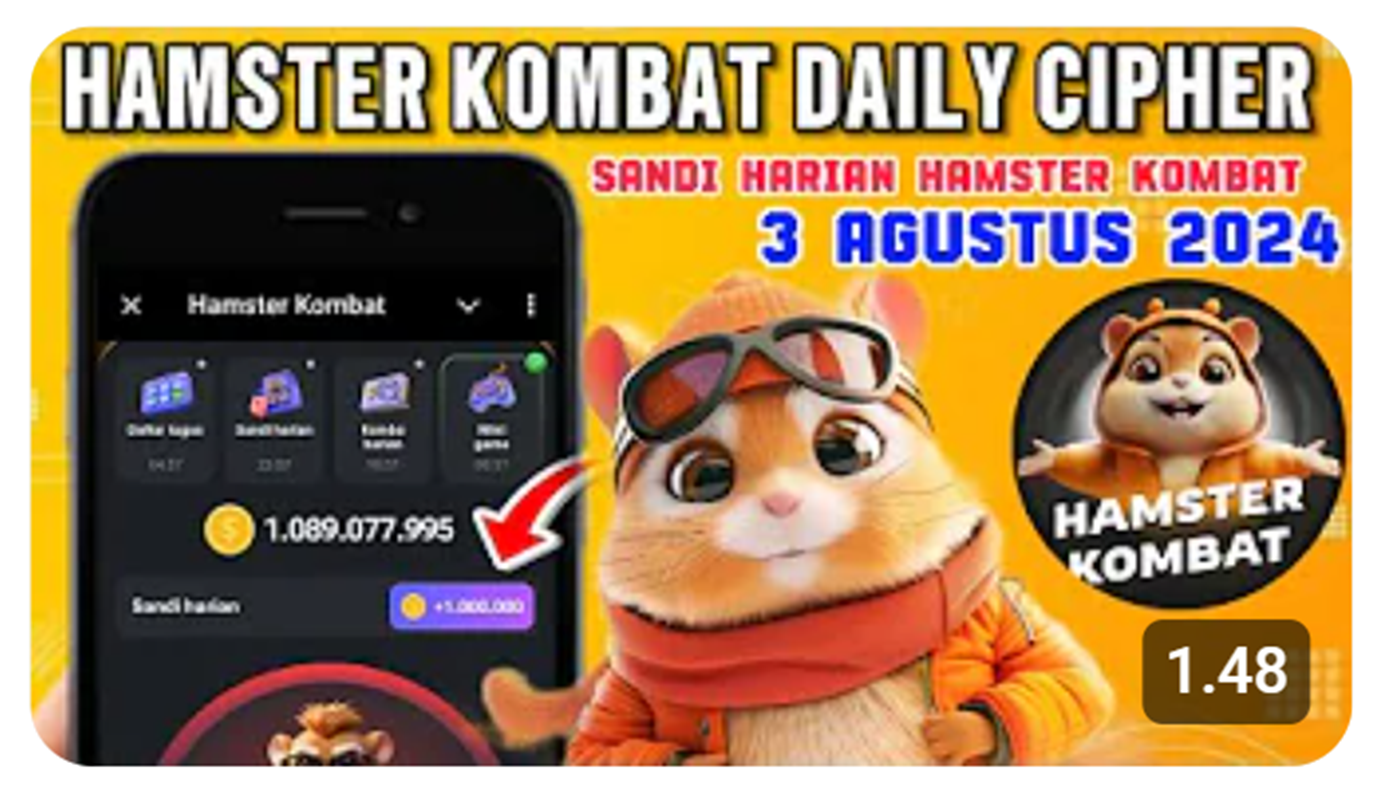 RILIS! Sandi Harian Hamster Kombat Daily Cipther 03 Agustus 2024!