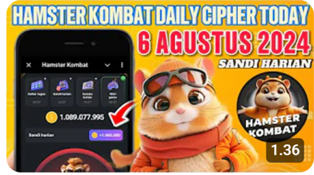 SEGERA KLAIM! Sandi Harian dan Kode Morse Hamster Kombat Daily Cipher Today 06 Agustus 2024! 1 Juta Koin Menanti!