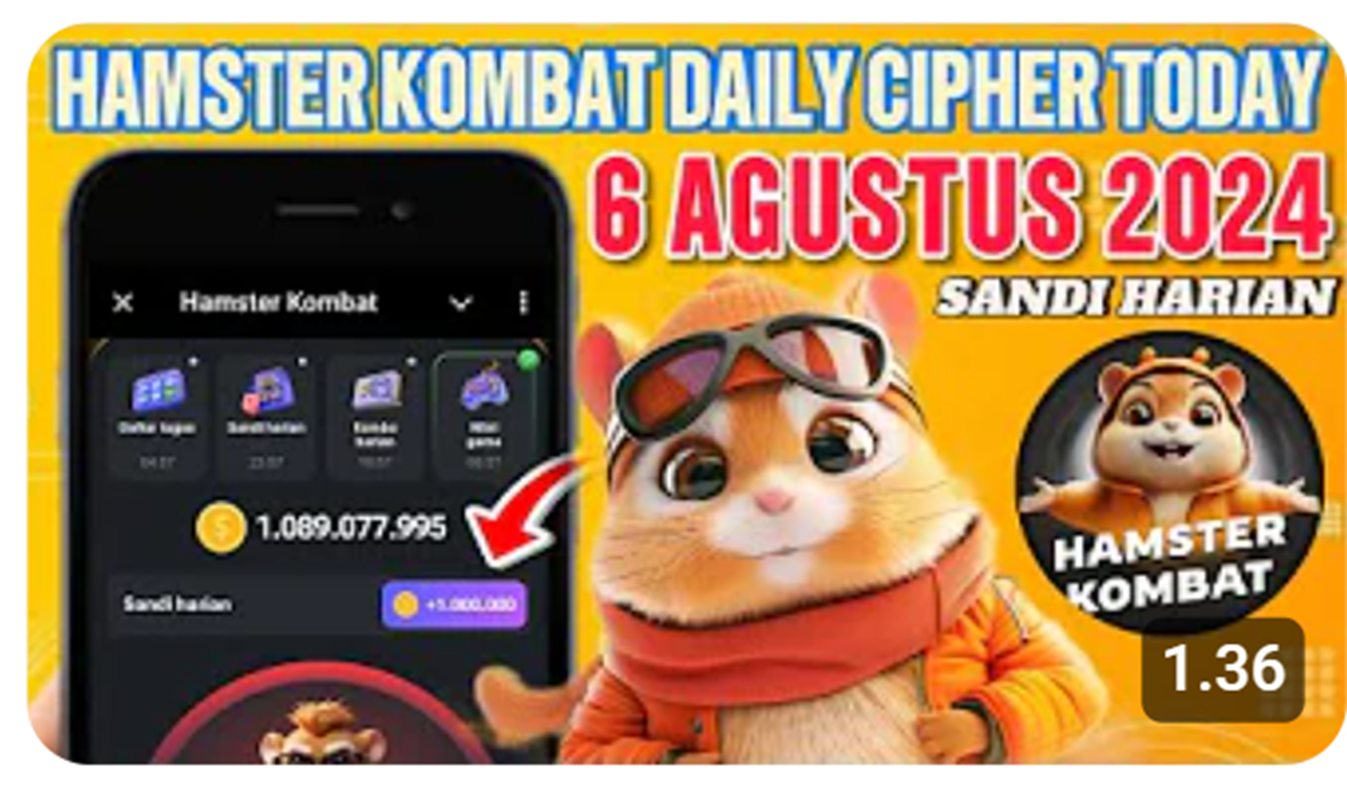 SEGERA KLAIM! Sandi Harian dan Kode Morse Hamster Kombat Daily Cipher Today 06 Agustus 2024! 1 Juta Koin Menanti!