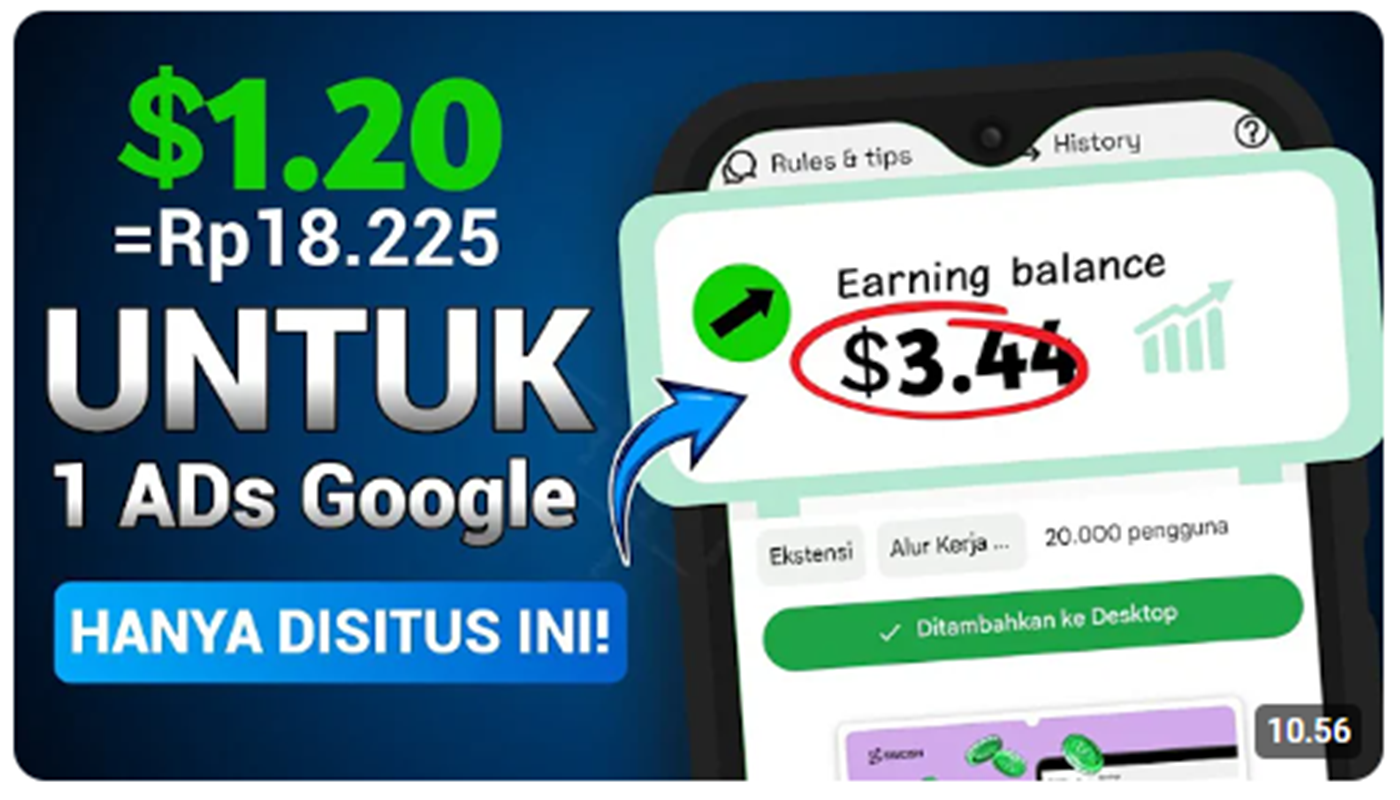 Hanya Menonton Iklan Bisa Hasilkan Dolar, Hasilkan $12 Dolar dari 10 Iklan Pendek!