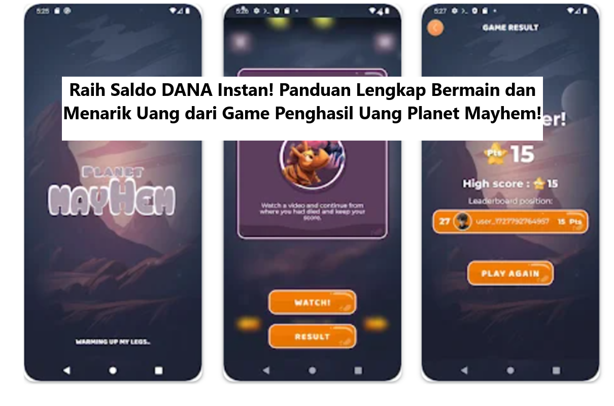 Raih Saldo DANA Instan! Panduan Lengkap Bermain dan Menarik Uang dari Game Penghasil Uang Planet Mayhem!